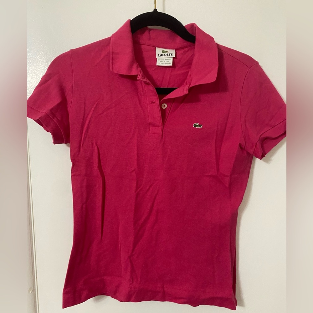 Lacoste Vibrant Pink Stretch Polo Shirt